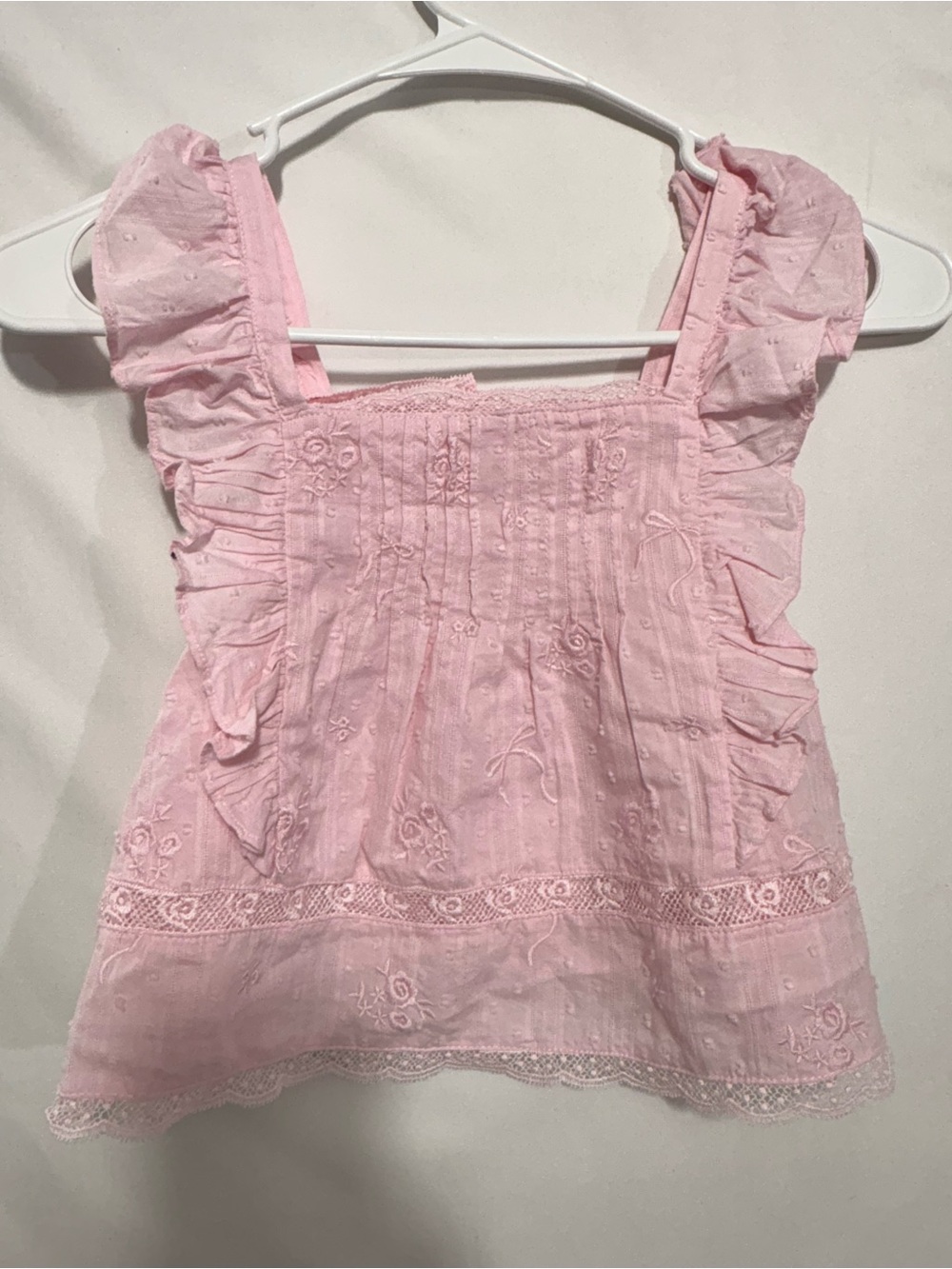 Love Shack Fancy x Target Light Pink Eyelet Ruffle Tank Top size 9.  New